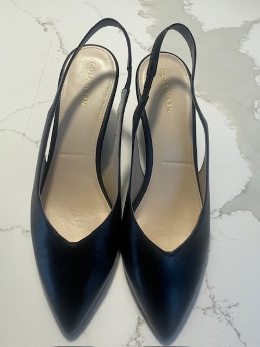 Black, Cole Haan Wedge heel slingback pumps. Size 8.